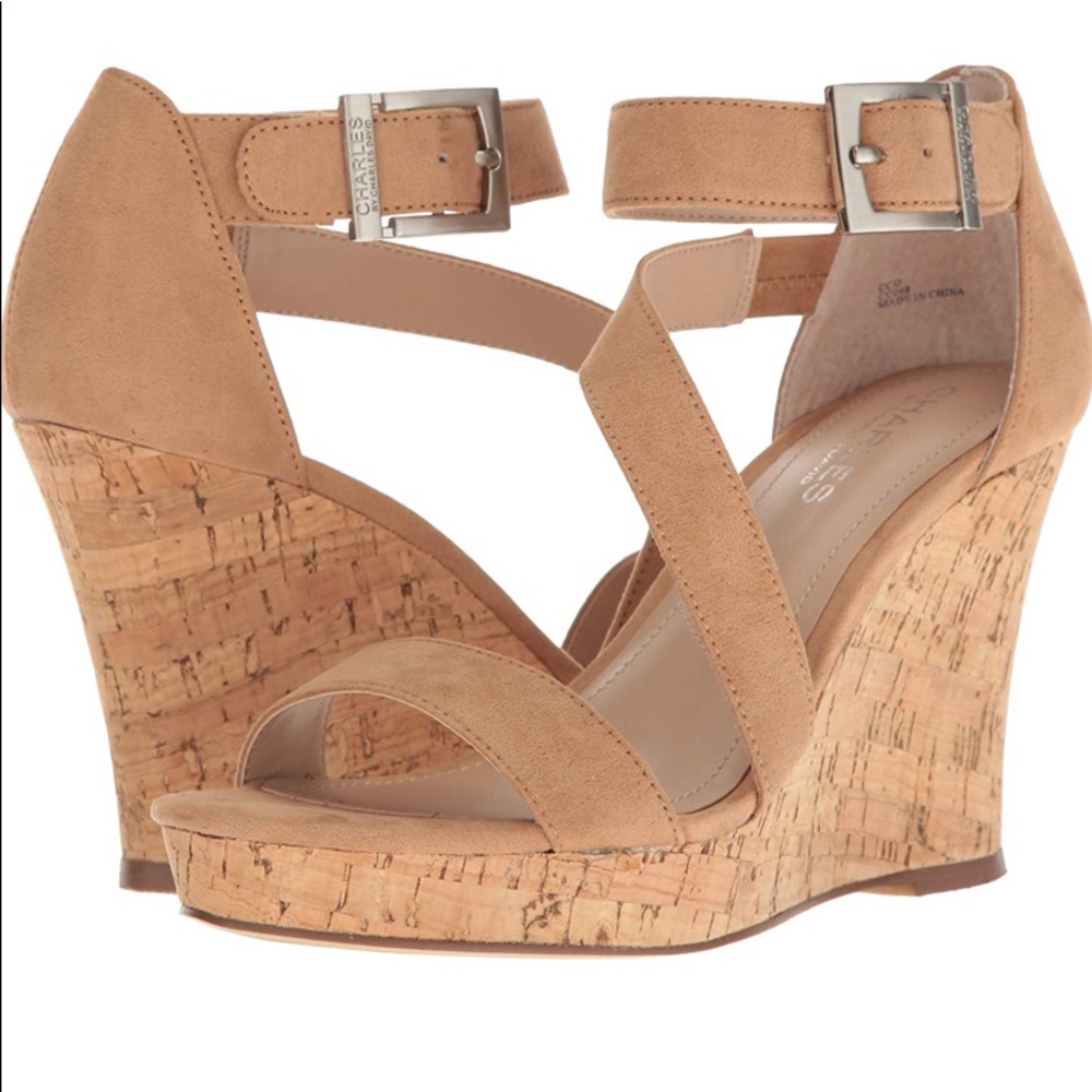 Charles by Charles David Leanna cork wedge heels
